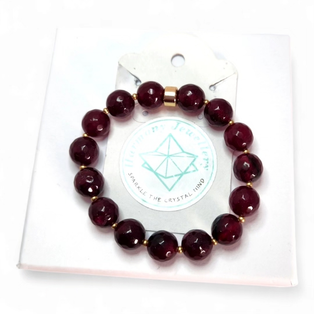 10 mm Faceted Ruby Quartz bracelet